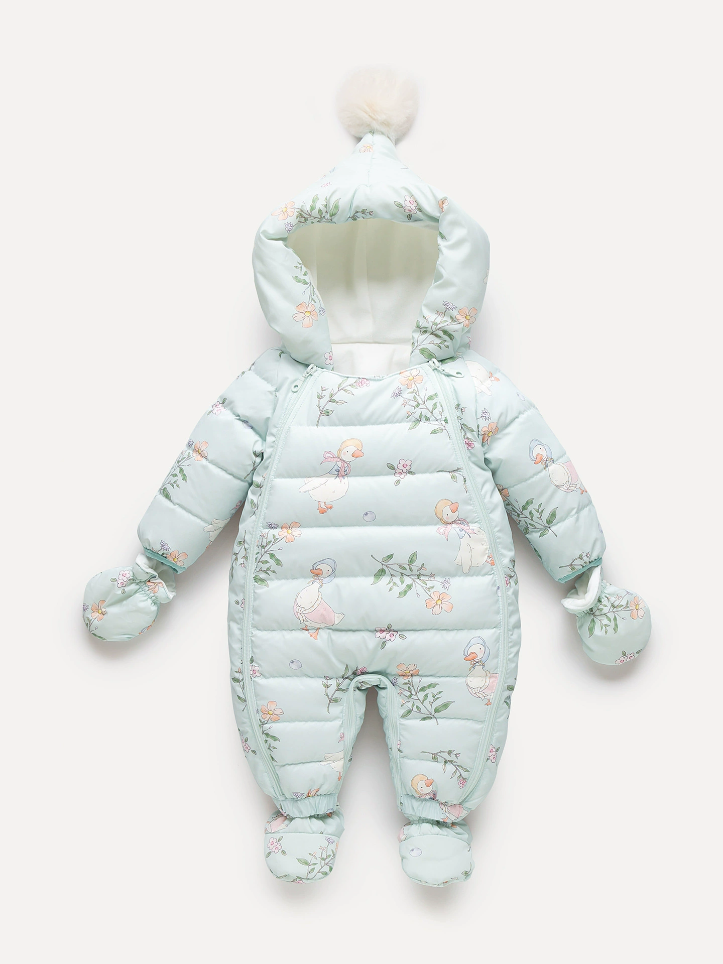  Children's down jacket for new born with hood, increased thickness