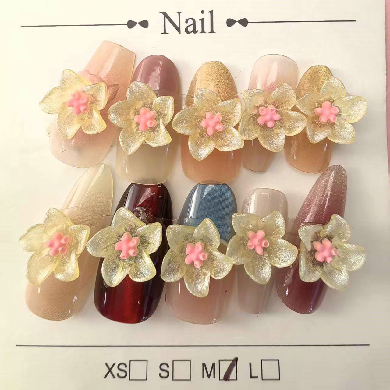 夜光百合花树脂平底钻美甲饰品diy饰品配件批发亚马逊货源_1