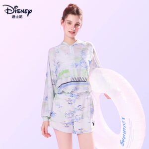 ディズニー 女性水着 スリーピース 保守的 日焼け止め カバーアップ ミニー柄 即発送 