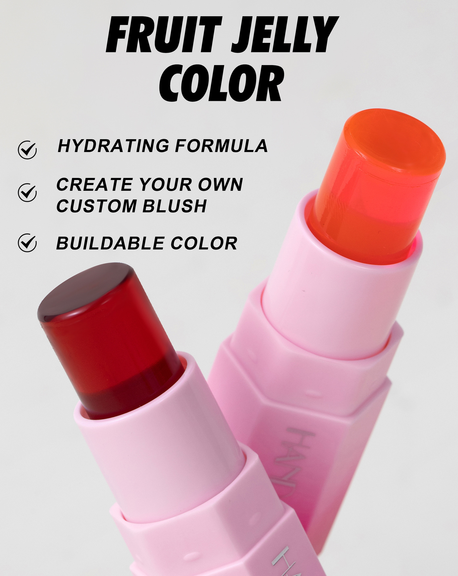 Cross-border Jelly Blush Stick handaiyan Solid Blush High-gloss Contouring Multi-Purpose Cream Matte Thermochromic Blush Cream undefined