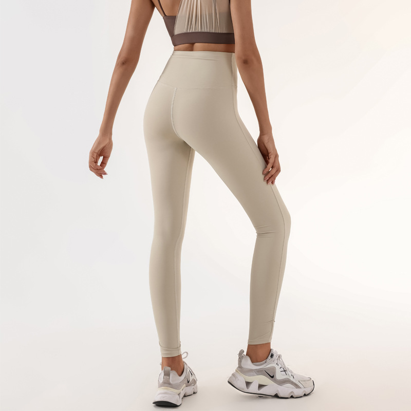 Pantalones desnudos de lana abrasiva, nueve puntos de mel桃, pantalones de gimnasio de cintura alta, pantalones de calzado deportivo elástico, PBD20