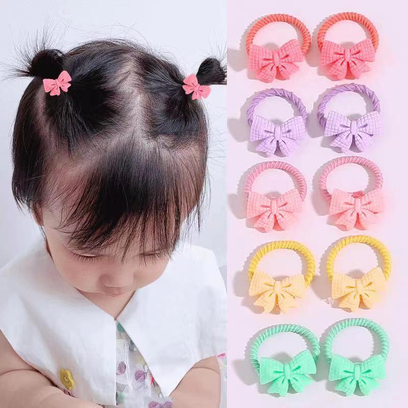 Bandas elásticas para el pelo para niñas, coleteros infantiles con dibujos animados, nuevo estilo 2025, coleteros para bebés que no dañan el cabello, accesorios para el cabello, coleteros con lazo, cuidado del cabello.