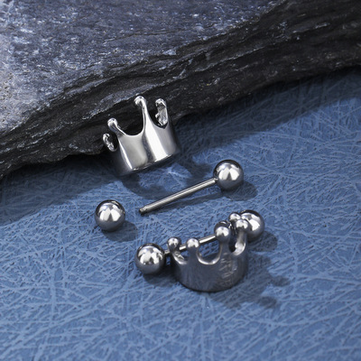 欧美跨境皇冠乳环 不锈钢人体穿刺乳钉 时尚性感体乳头饰品|ru