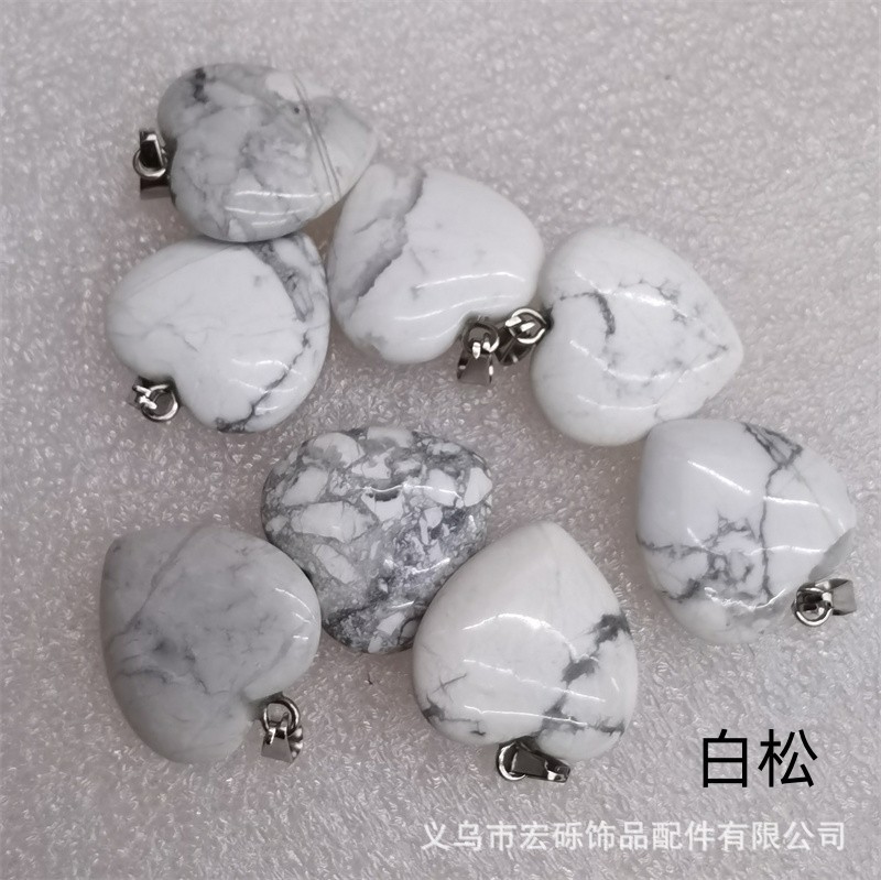 Natural cristal ágata Dongling Jade de doble cara en forma de corazón de amor colgante collar de accesorios de la joyería de la joya de la fábrica al por mayor