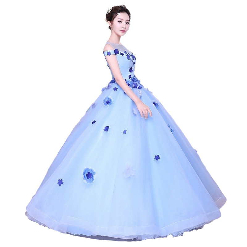 Vestido de noche de alta gama, modelo nuevo 2025, traje para actuación individual, examen de arte vocal para estudiantes, falda de tul, tutú para presentadora de reuniones anuales, para mujer