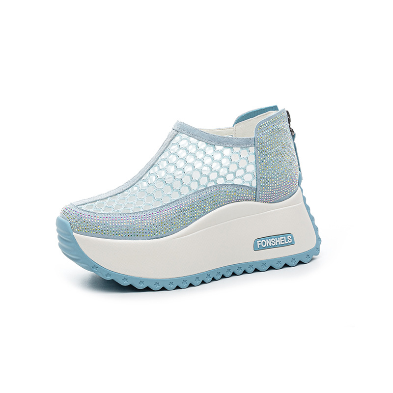Giày sneaker nữ chunky đế dày mũi tròn lưới thoáng khí phong cách thể thao — M2839 màu xanh, M 2839m màu, M2839 màu đen, M2839 màu tím