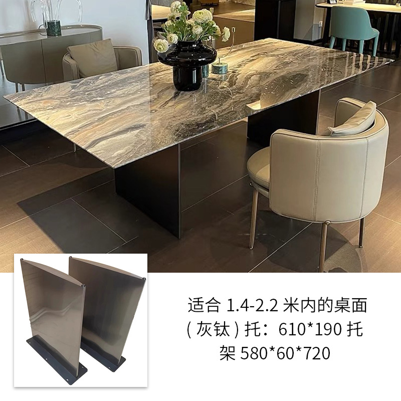 Mesa de acero inoxidable soporte de piernas de mármol base de lujo ligero marco de soporte de tabla de roca mesa redonda pie de mesa larga isla marco de mesa pie de comedor