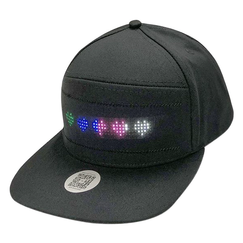 Светодиодная светящаяся шляпа, прямые продажи с фабрики, встроенный английский цифровой рекламный дисплей, светящаяся шляпа, экран, бар, диско-шляпа