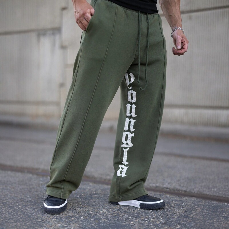 Youngla American Trendy Brand Printed Casual Pants Jogger Muscle Sports Fitness Cotton Loose Straight Pants