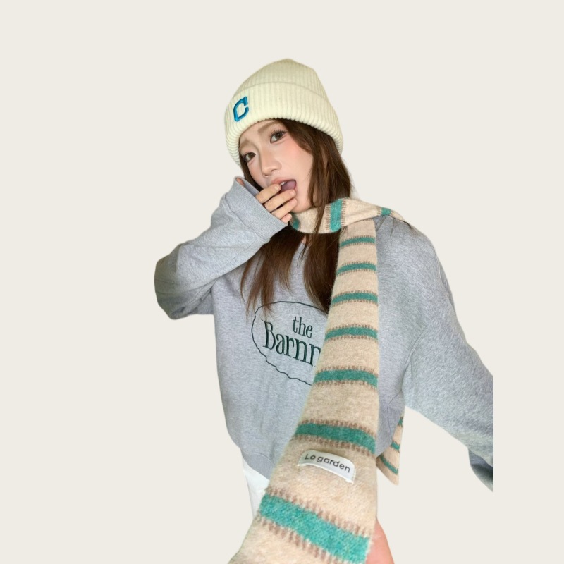 Cuello de Tejido Estrecho de Fibra Acrílica con Protección del Cuello para Otoño e Invierno