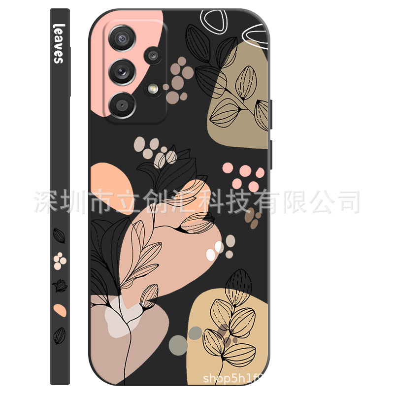 Side S23 + geometric GalaxyS23UltraS21 soft A52 flower A54 applicable S21FE phone case A14