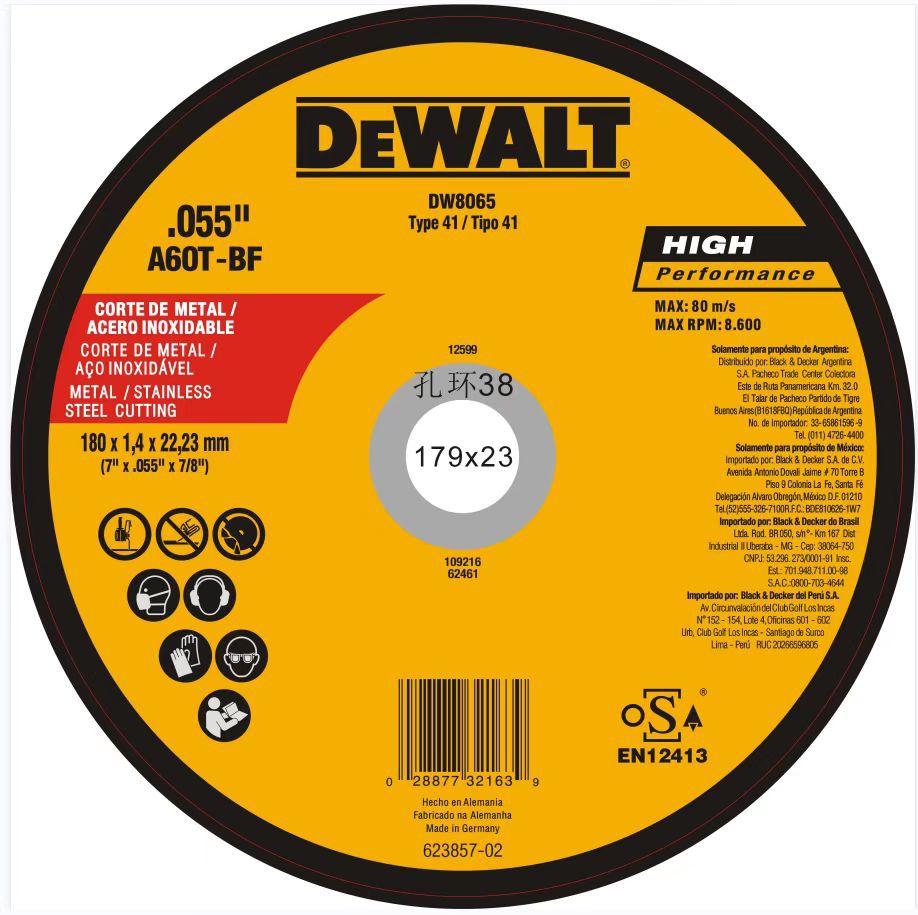 Fabricante Dewei rueda de molienda de metal acero inoxidable disco de corte disco de molienda 115-350 pieza de rueda de molienda al por mayor