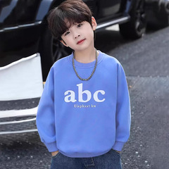 Children's Spring Hoodie Sweatshirt for Boys, Children's Round Neck Sweatshirt, New Spring Outfit for Middle-Aged Children, Sports Trendy Cool Top