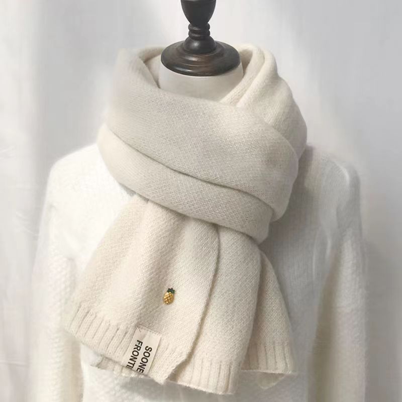 Schal Damen modischer Winter neuer vielseitiger Student Internet-Promi süßer Strickpullover verdickter warmer Schal_voghion.com