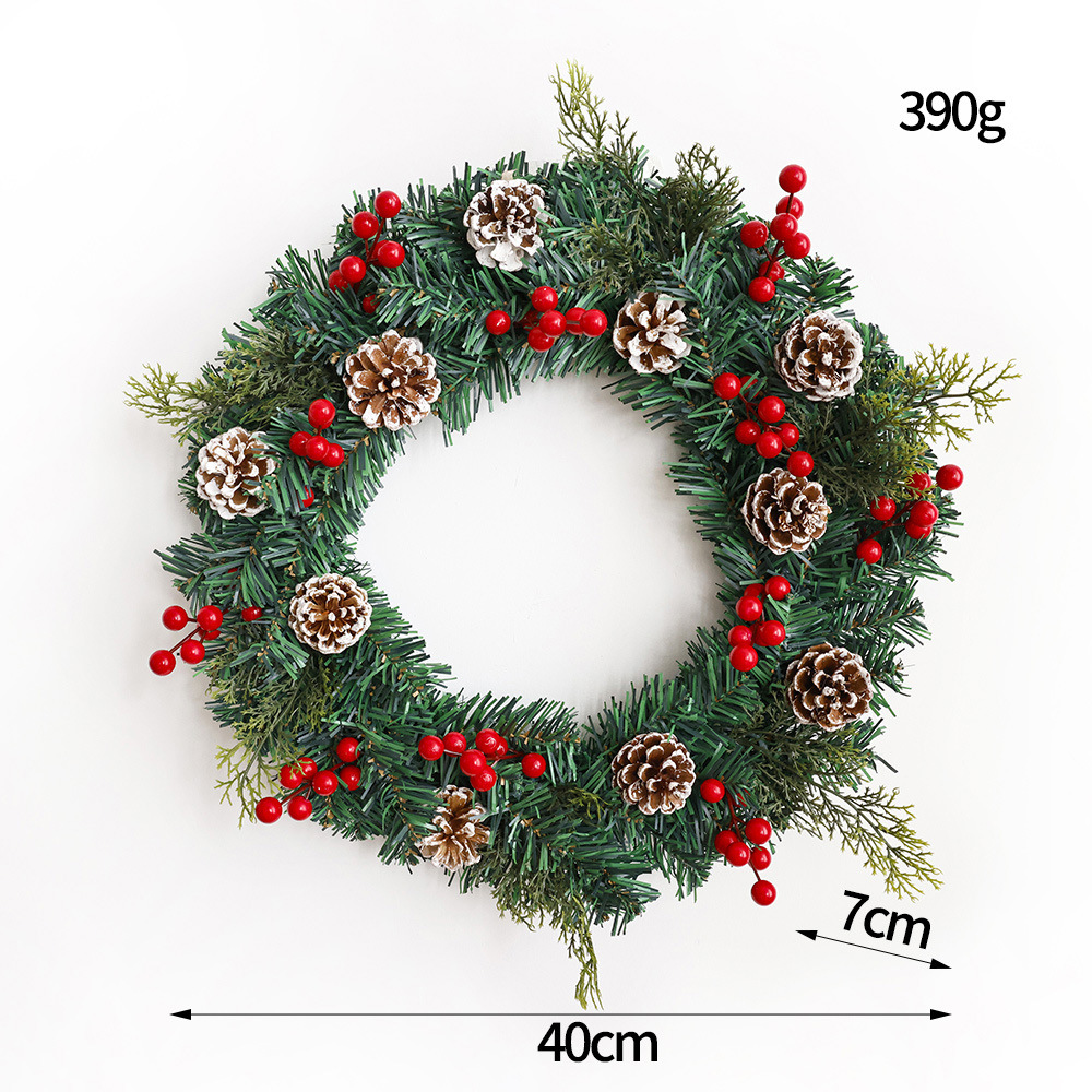 Nuevas guirlas de pino de Navidad vinas de Navidad decoración de fruta roja hecha a mano PVC guirlas de Navidad decoración de fiestas