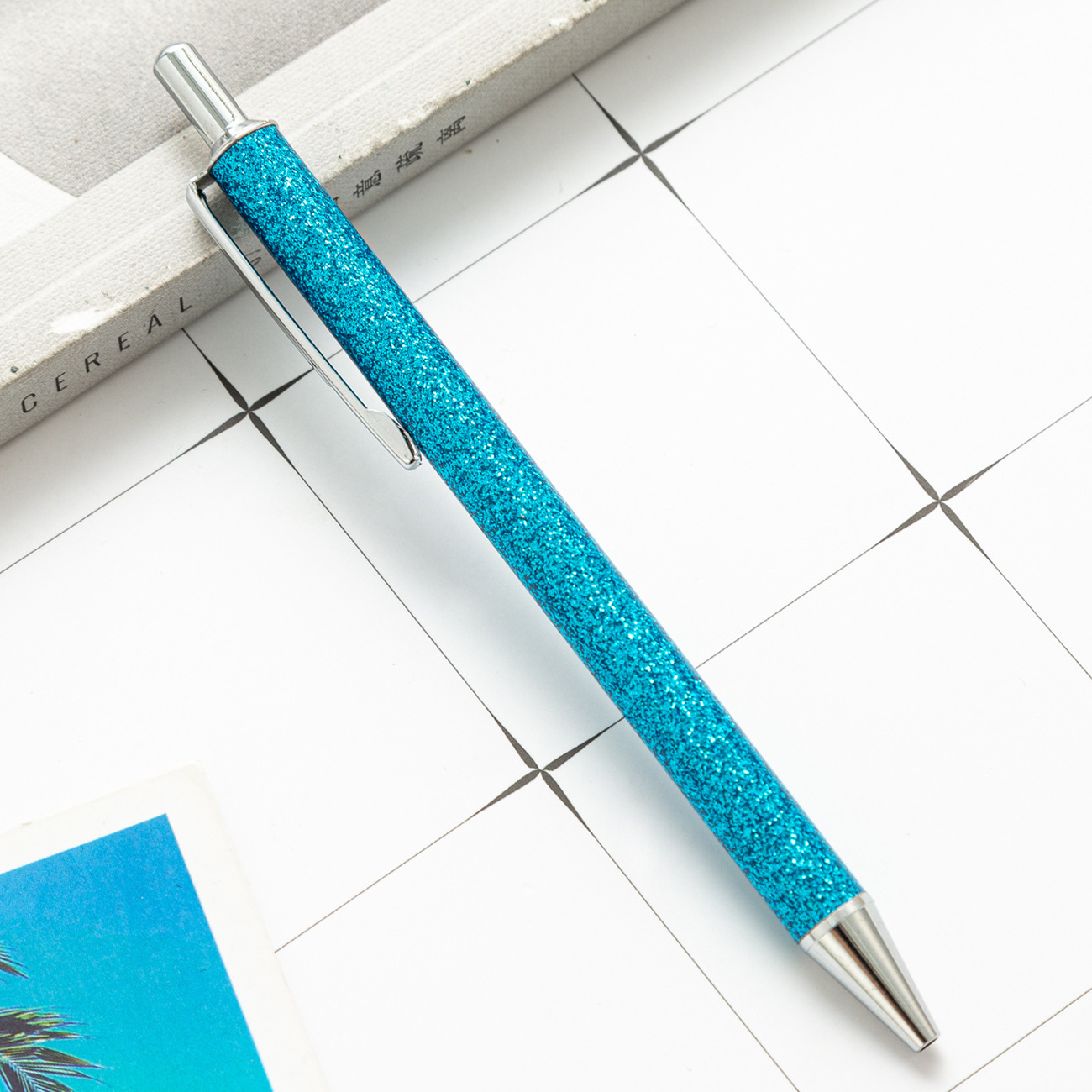 Yiwu fábrica directa polvo de oro prensa bolígrafo publicidad logotipo láser regalos bolígrafo de metal bolígrafo