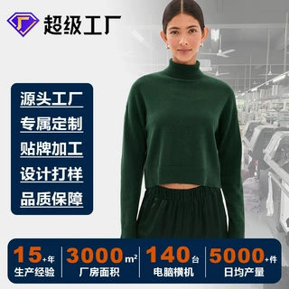 源头工厂女款秋冬毛衣定制来图来样ODM贴牌针织衫小批量打样加工