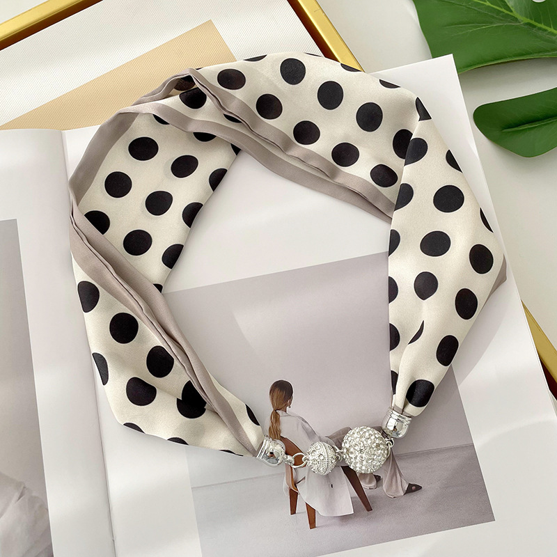 Nueva hebilla magnética bufanda collar cuello decoración perezoso multi-funcional bufanda elegante todo-fósforo correa de muñeca bufanda decorativa banda de pelo