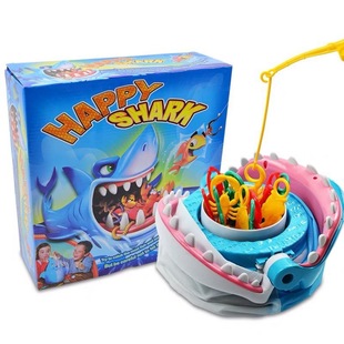 Cross-Border Bouncing Hand Biting Shark Trick Fishing Mouthpiece Great White Shark Trick Party Children's Desktop Game Toy
