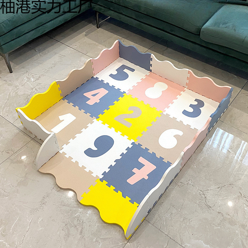 Baby Cartoon Digital Puzzle Floor Mat Children's Crawling Mat Home Crawling Mat Bedroom Living Room Baby Splicing Floor Mat