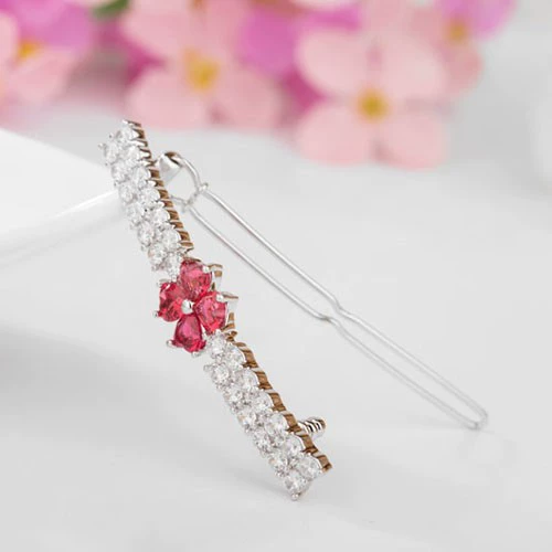 Hairgrip, модная циркония, аксессуар для волос, корейский стиль, простой и элегантный дизайн, цветы, стиль легкой роскоши