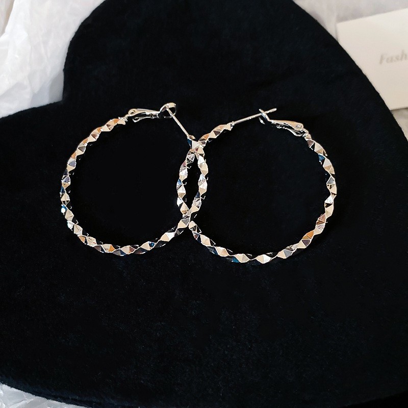 Pendientes de metal transfronterizos de otoño e invierno con aguja de plata, pendientes, pendientes de viento frío de moda de nicho, pendientes de lujo de alta gama de luz de todo fósforo