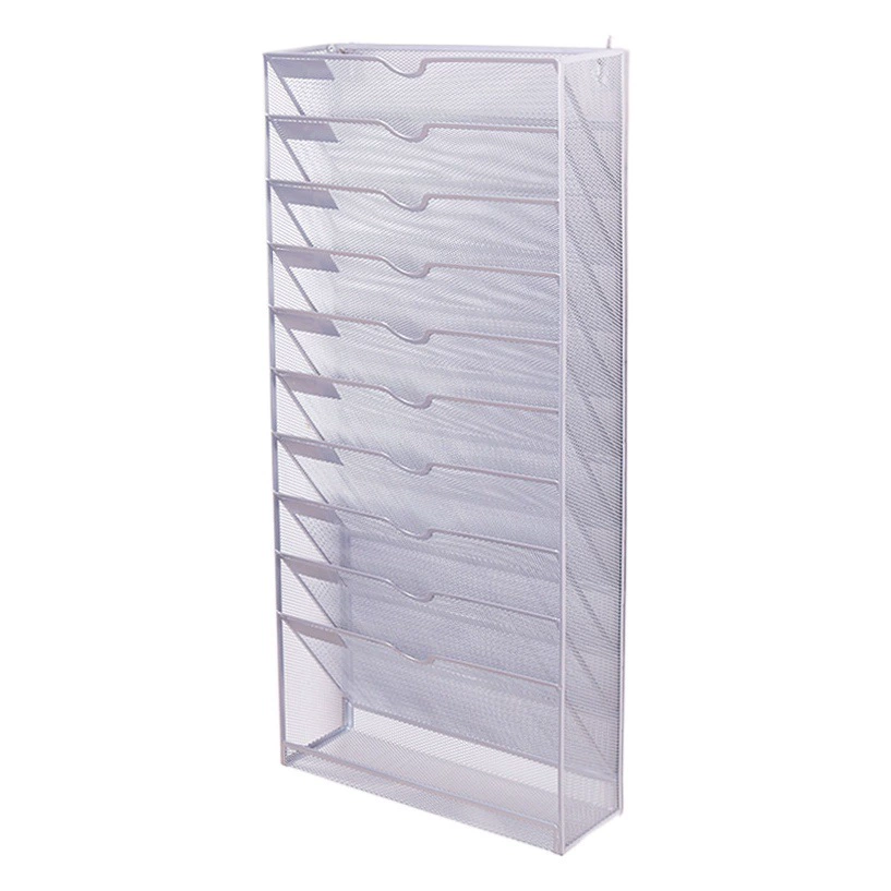 11-этажная настенная металлическая железная настенная стойка для файлов формата А4 сетка для офиса Информация о книжной газете стеллаж для хранения