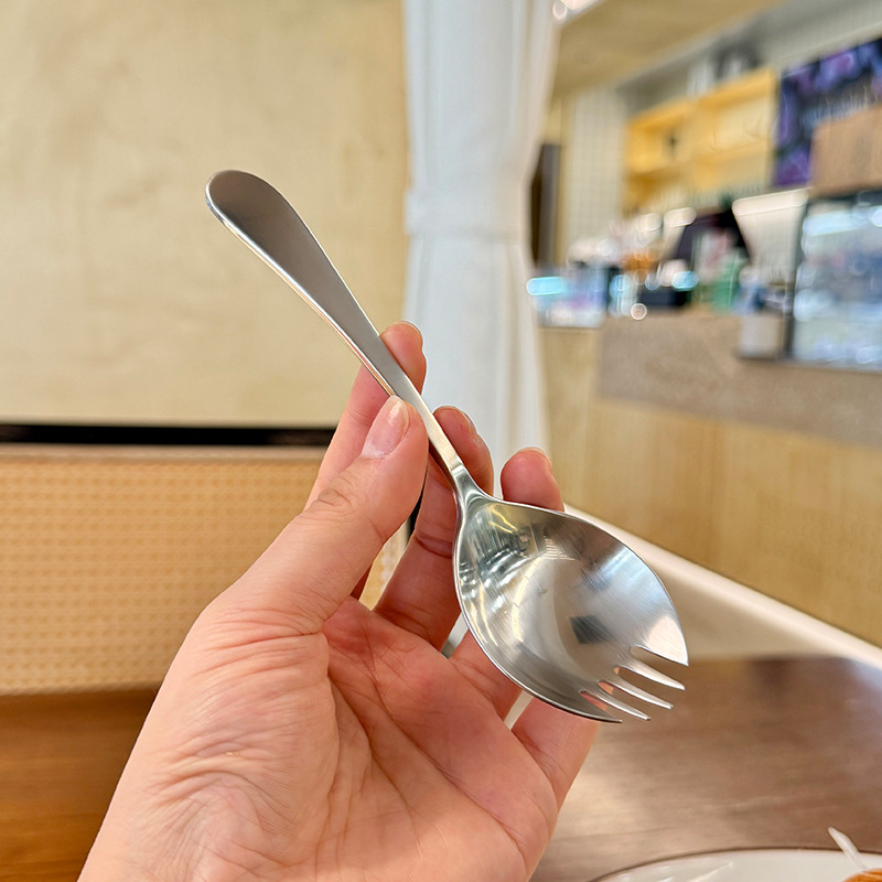 Chockmen18/10 Postre de té de la tarde de acero inoxidable Tenedor Cuchara Cuchara de ostras Cuchara de sandía Cuchara de ensalada Engrosamiento de cabeza grande