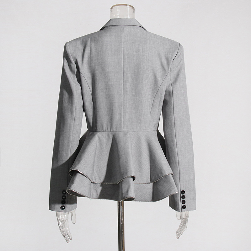 Elegant British-style Blazer 2026 Spring New Fashion Suit With Ruffled Collar And Long Sleeve Design For Women_ecoleips.com
