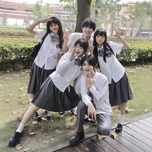 School Uniform suit High School Students College Style Shirt Pleated Skirt National Day Chorus Games Performance Performance Clothes Class Clothes