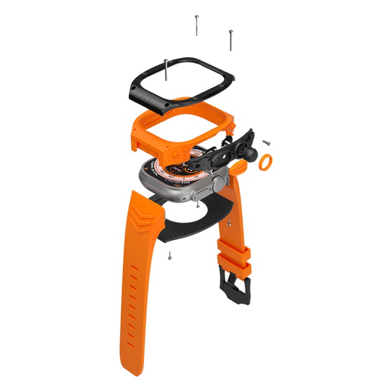 Adecuado para Apple Watch Correa iwatch Ultra10 generación 42/46/49mm acero inoxidable flúor caja de una pieza