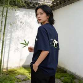 2026夏季新款T恤落肩女款上衣潮女装圆领短袖T恤