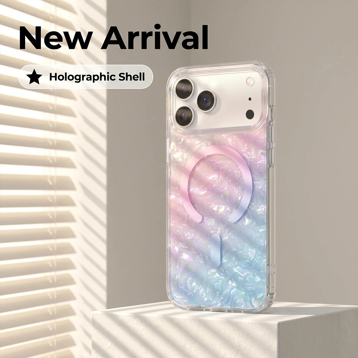 El patrón de concha de ensueño se aplica a la carcasa del teléfono móvil de absorción magnética Apple 17promax iPhone 17 degradado 16pro anti - caída image 6