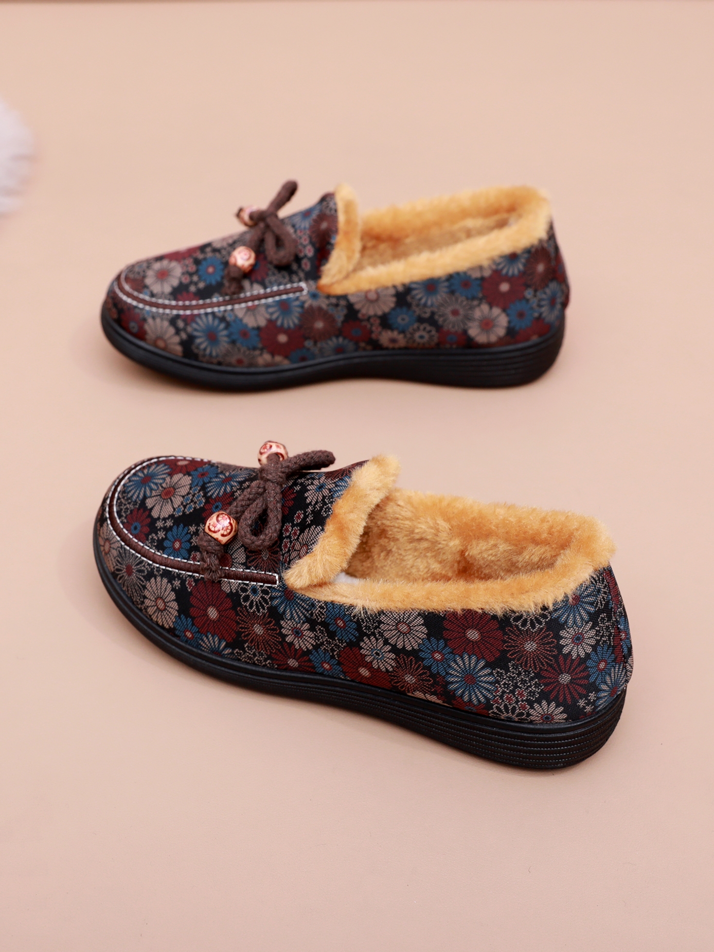 冬季新款老北京布鞋女棉鞋防滑软底妈妈鞋加绒加厚保暖老太太棉靴