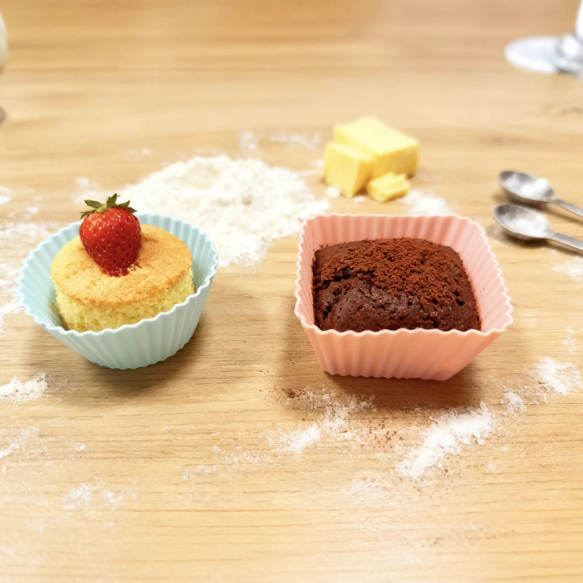 跨境热销硅胶蛋糕模具心形圆形方形蛋糕杯米发糕烘焙模具批发印刷