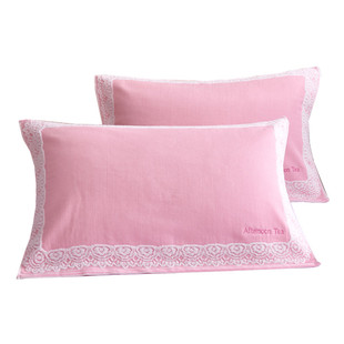 ⊙Pair of Pure Cotton Pillow Covers for Home Use Gauze 2025 New Pink Pillow Towel Pad Cover