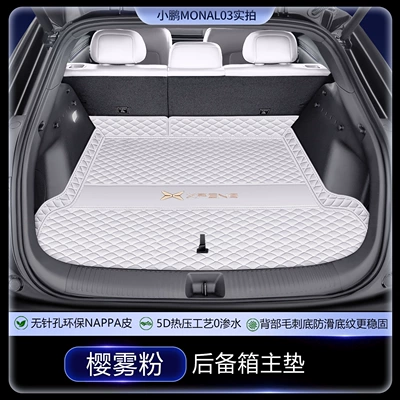 Trunk Mat — fully enclosed, 26 types of - nappa-leather-cherry-mist-pink-main-pad-xiaopeng-mona-l03-pure-electric