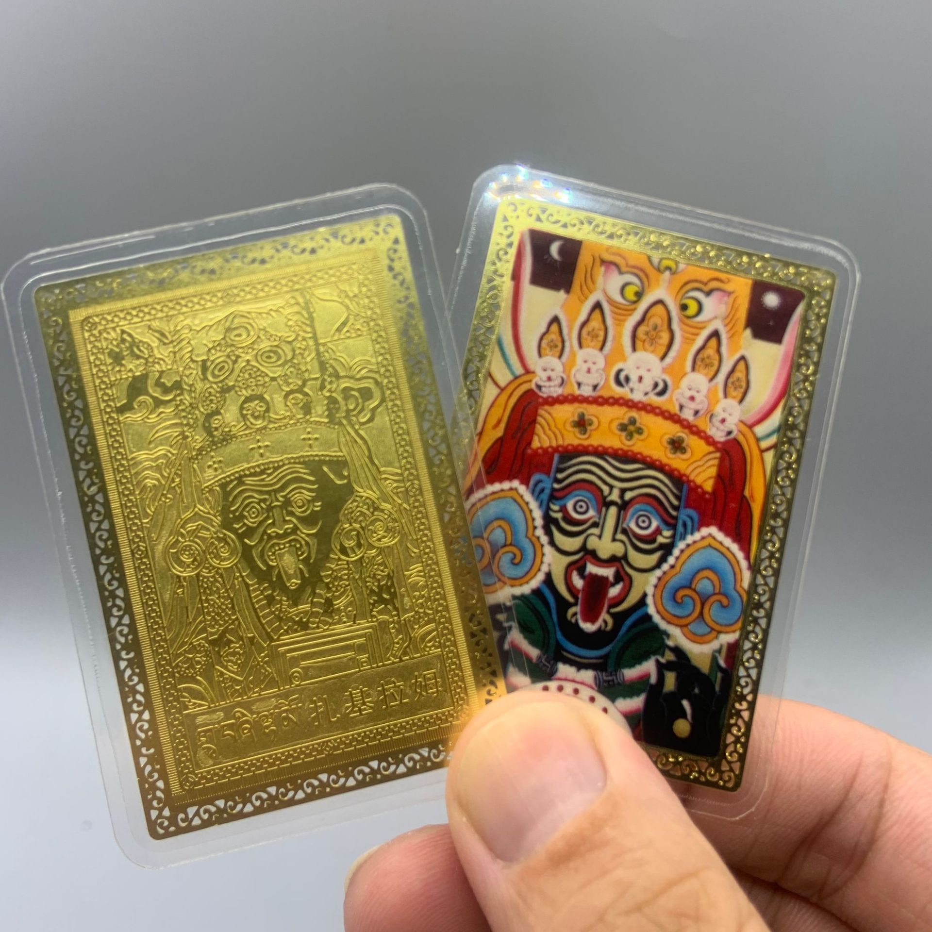 The factory supplies Zajiram Golden Kalakar Zazik Temple Tibetan Goddess of Wealth in pure copper copper card.