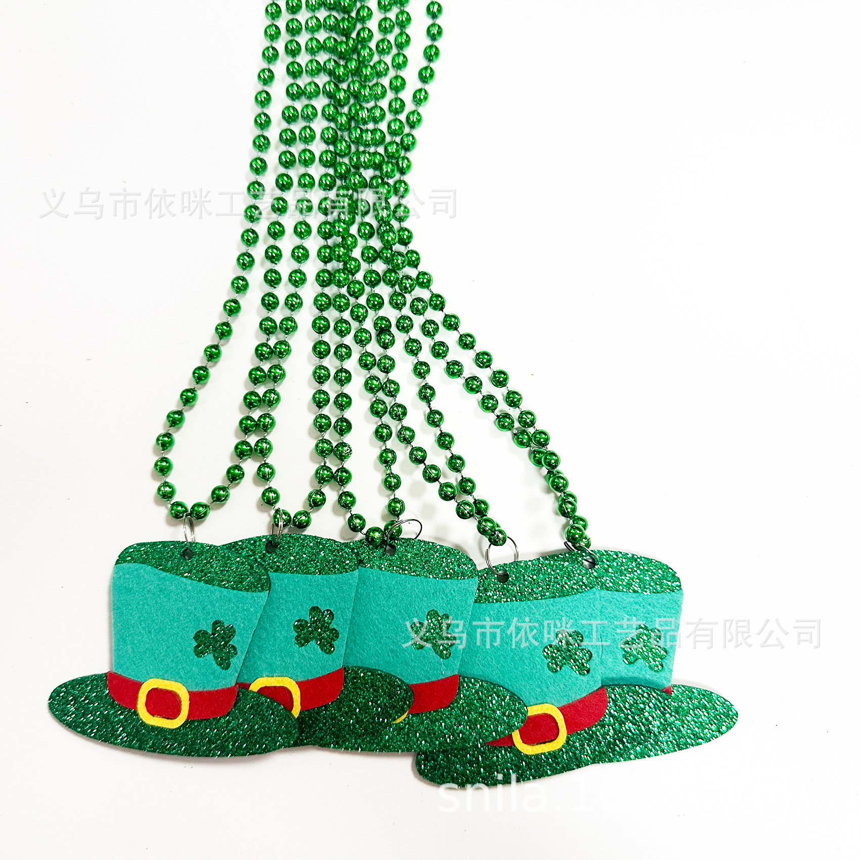 Collar de San Patricio Collar de día de Irlanda Cadena de cuentas de trébol Festival Carnaval Fiesta Cadena de cuentas Exclusivo transfronterizo