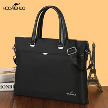 新款批发男士手提包时尚简约商务单肩包纯色牛津布公文包电脑皮包