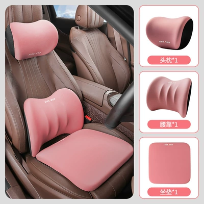 Car Lumbar Support Waist Protection Waist support - pink-headrest