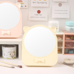Round cat bow makeup mirror new creative style desktop makeup mirror student beauty makeup mirror princess mirror