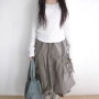 显瘦春季口袋松紧腰工装裙
