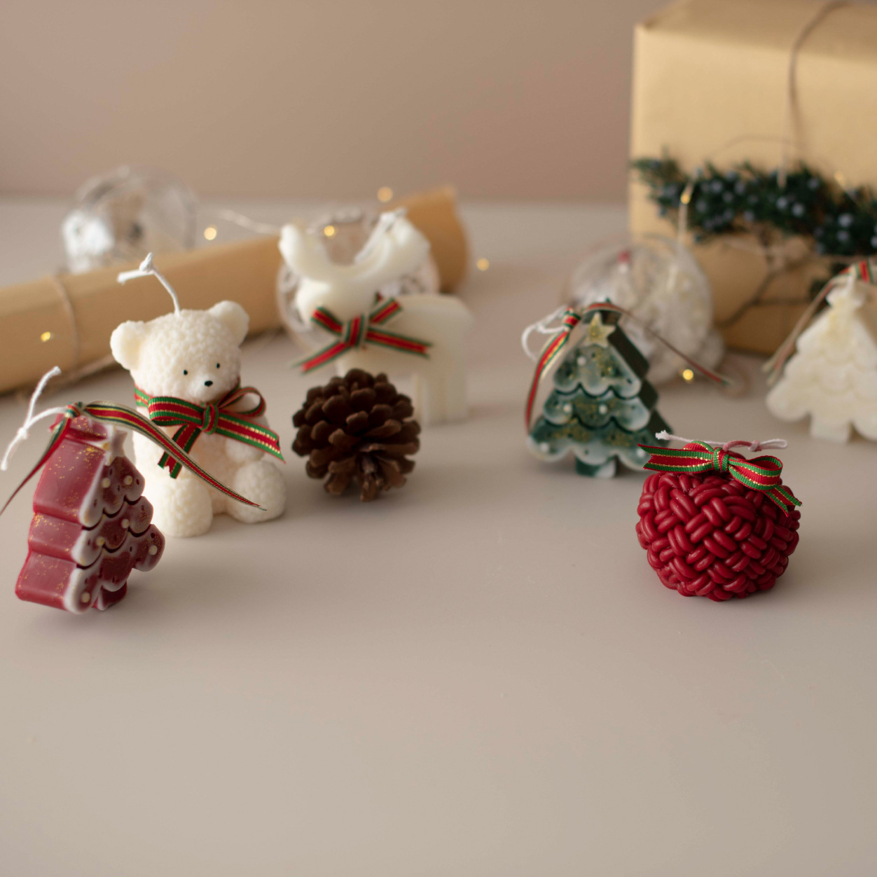 Navidad árbol oso ELK aromaterapia vela caja de regalo verde blanco rojo Año Nuevo decoración niños amigo regalo