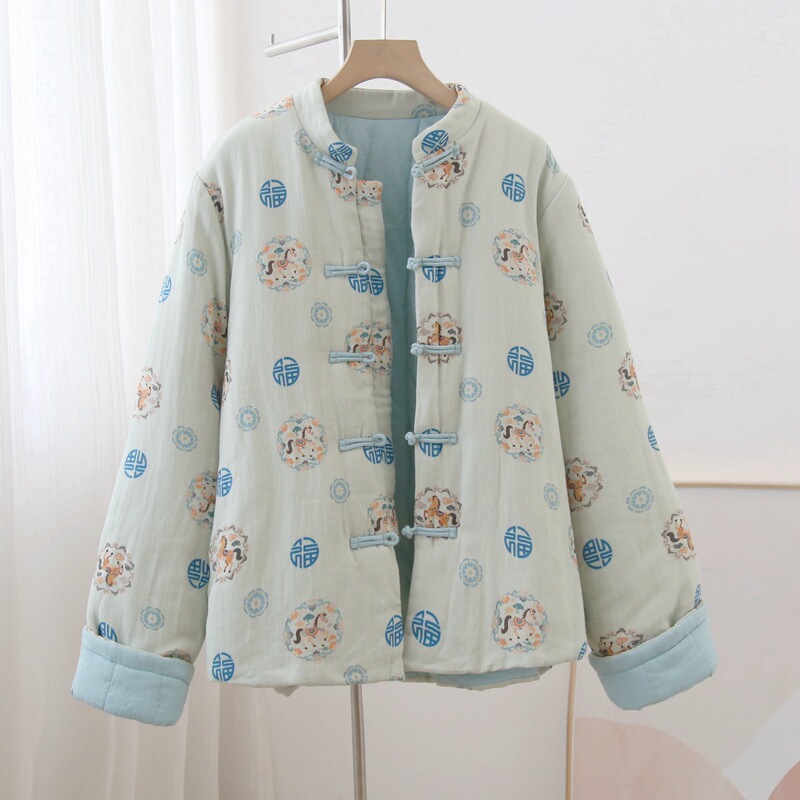 Cotton-Padded Jacket Xinjiang Long-Staple Cotton Autumn and Winter Warm Close-Fitting Small Cotton Coat Thickened Moisture-Wicking New Chinese Style National Style Improvement Cotton-Padded Jacket Xinjiang Long-Staple Cotton Autumn and Winter Warm Close-Fitting Small Cotton Coat Thickened Moisture-Wicking New Chinese Style National Style Improvement