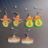 Rainbow racket, earrings, hat, acrylic fruit oil