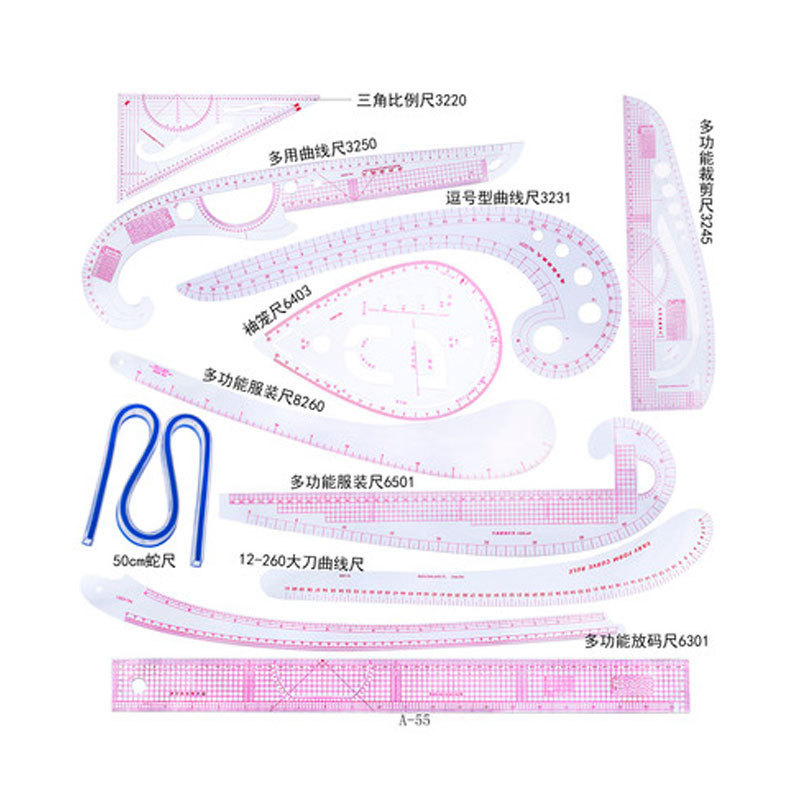 Regla multifuncional para la fabricación de placas, regla de corte, regla de corte, regla de diseño de ropa, regla de curva