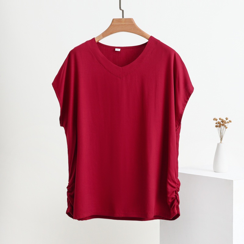 Cotton Silk Sleeveless T-Shirt for Women, New Spring Style, Thin, Large Size, Loose Casual V-Neck Top, Stylish and Versatile Summer Blouse