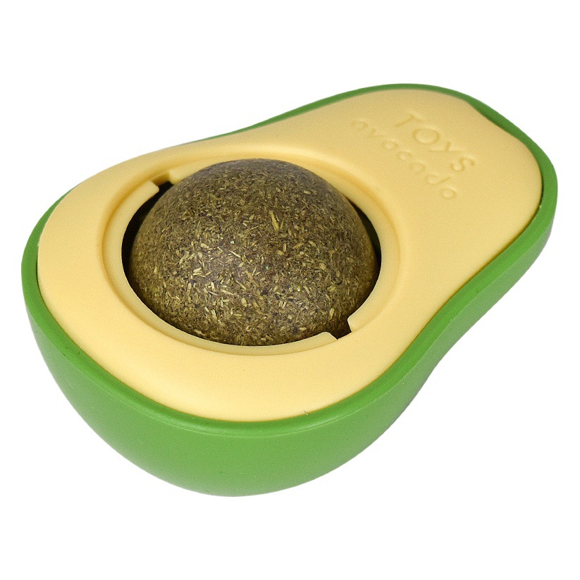 Celebridad en línea tamaño pequeño aguacate catnip bola diversión gato juguete insecto Billa fruta gato divertido aliviar gato tapado suministros al por mayor