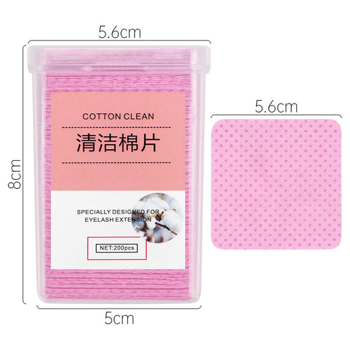 Wholesale Pink Latex Bottle Mouth Cleaning Cotton Pads, Non-woven Cloth Box, Loading Adhesive Wiping Cloth, 200 Sheets/Box